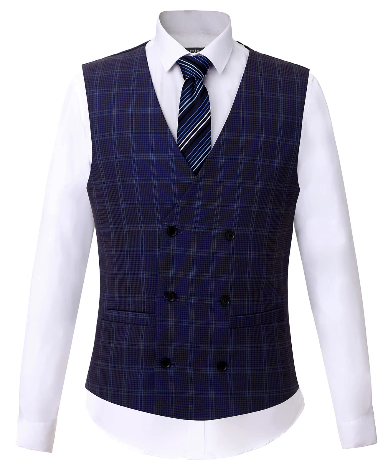 GATMSTZ Men's Plaid Suit 3-Piece Set - Classic Blazer, Vest & Pants for Business, Wedding, Prom & Evening Events | Formal Attire for Professional & Special Occasions