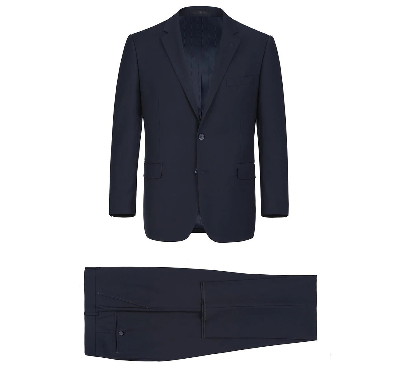 Alessandro Vitello by Renoir Dark Navy 2-Piece Classic Fit Single Breasted Notch Lapel Suit | Premium Men's Business Attire for Weddings, Office & Formal Events