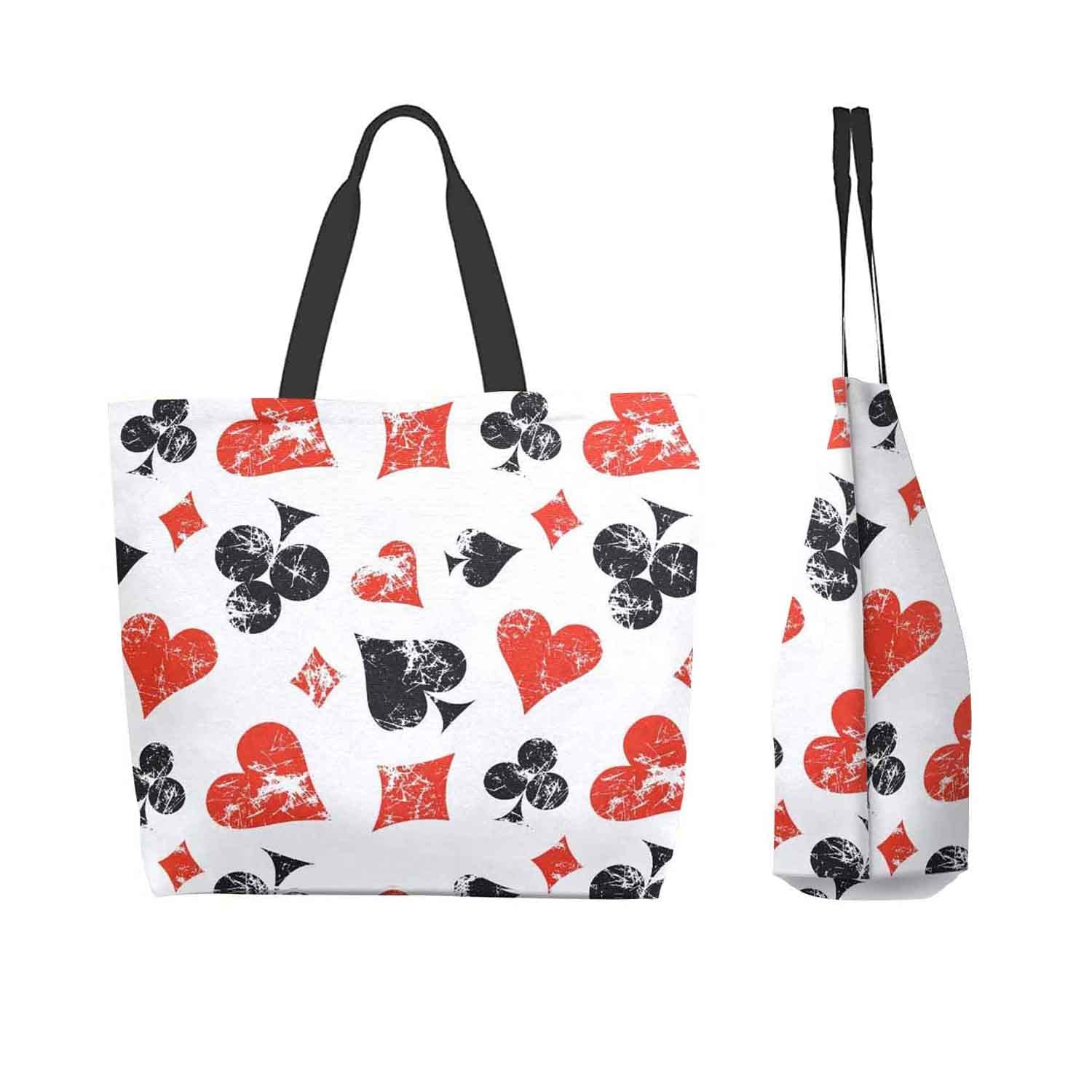 Stylish Women's Large Tote Bag - Durable Shoulder Handbag for Gym, Work & School with Poker Card Print | Perfect for Travel, Office & Daily Commute