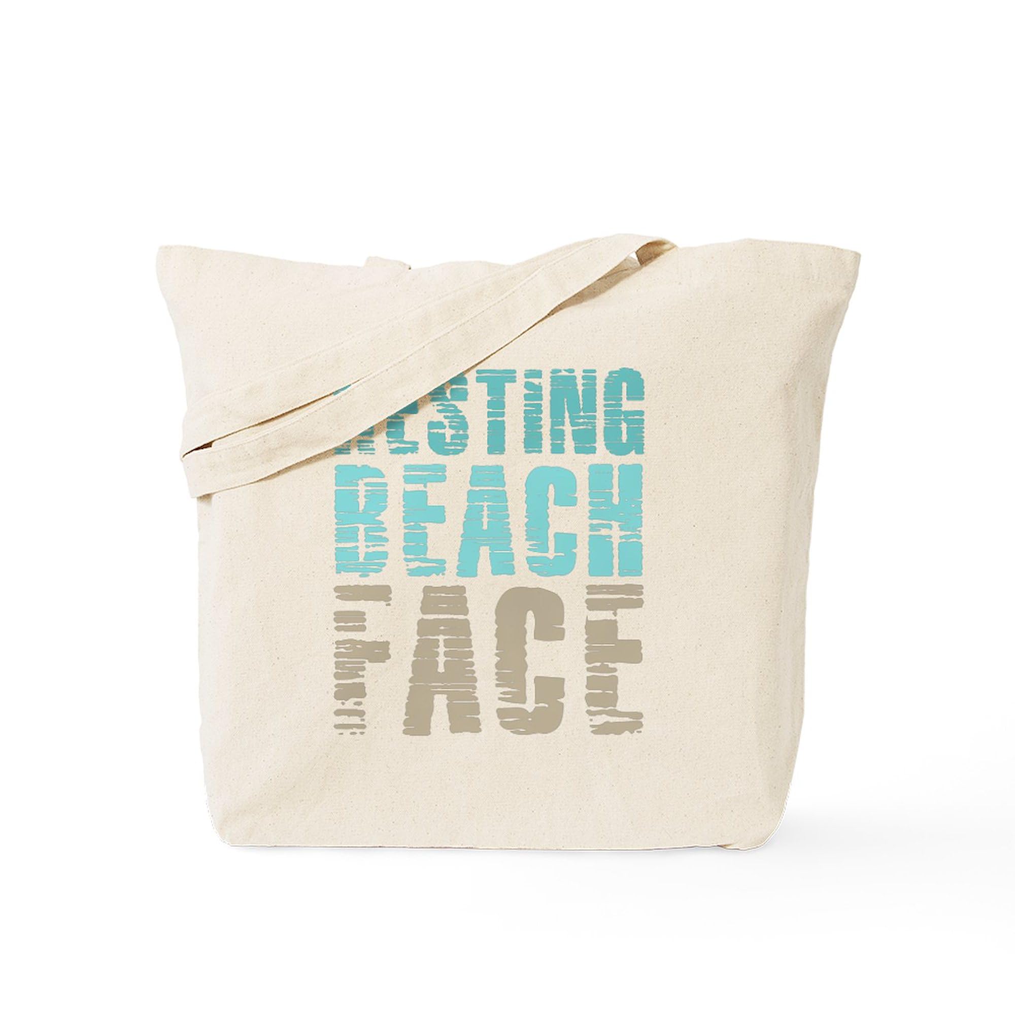 Resting Beach Face Color Tote Bag - Natural Canvas Reusable Shopping Bag for Beach, Grocery & Daily Use | Eco-Friendly Cotton Tote with Funny Saying
