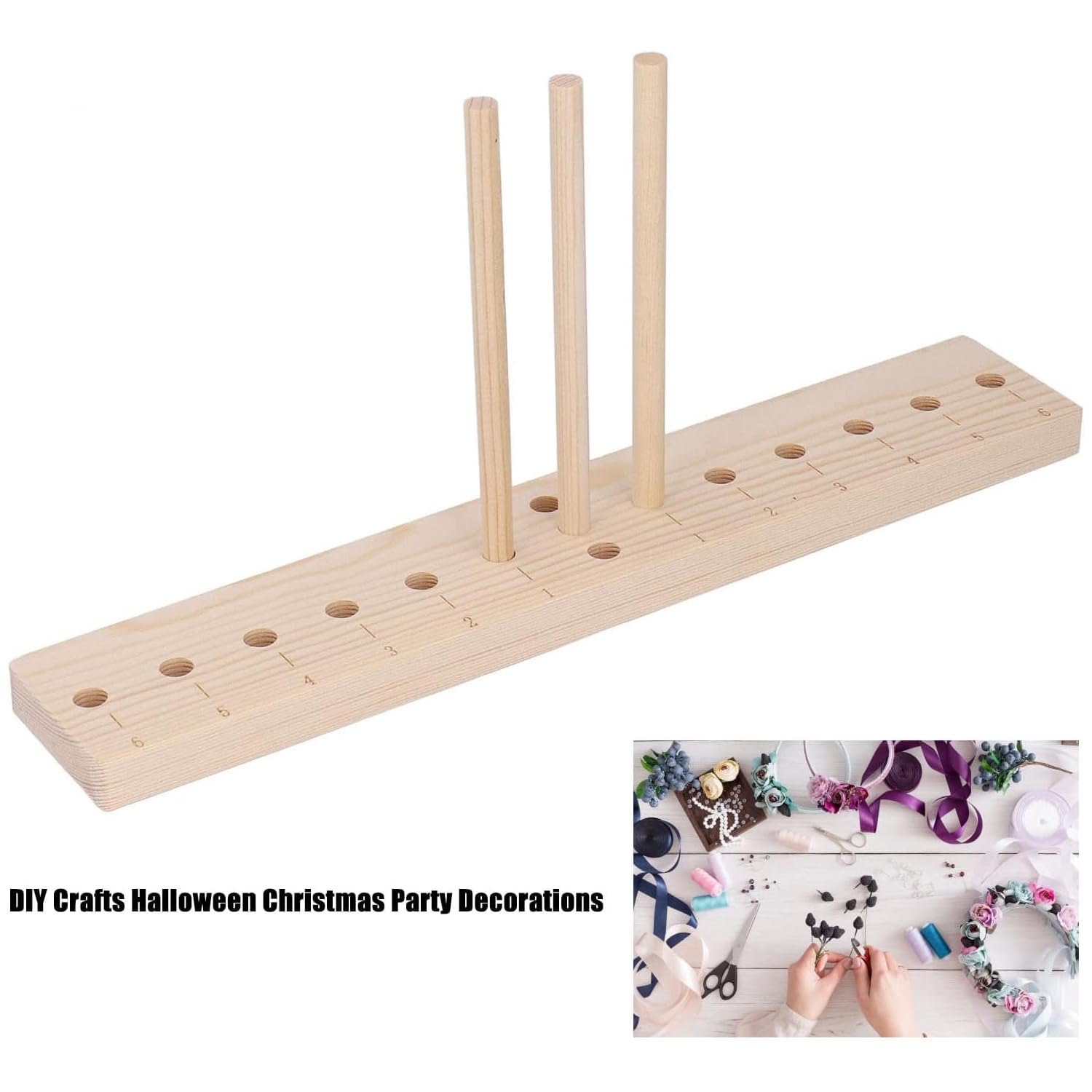 PEAKTREND Oak Bow Maker Tool - 3 Long Stick Lightweight Portable DIY Ribbon Bow Maker for Wreaths, Hair Bows, Gift Wrapping & Crafting | Perfect for Weddings, Parties & Home Decor