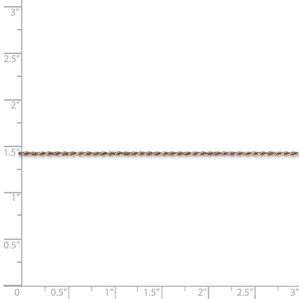 Roy Rose Jewelry 14K Rose Gold 1mm Diamond-Cut Rope Chain Necklace - 24 Inch Length | Perfect for Layering, Gift Giving & Everyday Elegance