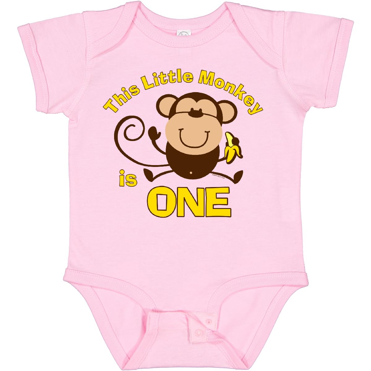 Inktastic Little Monkey 1st Birthday Bodysuit for Baby Boys - Cute Outfit for 1 Year Old Birthday Party, Photo Shoot & Special Occasions