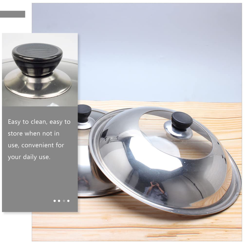 Stainless Steel Universal Pot Lid - Clear View Cookware Cover for Cooking Pans & Food Protection - Durable & Heat Resistant for Stovetop & Kitchen Use