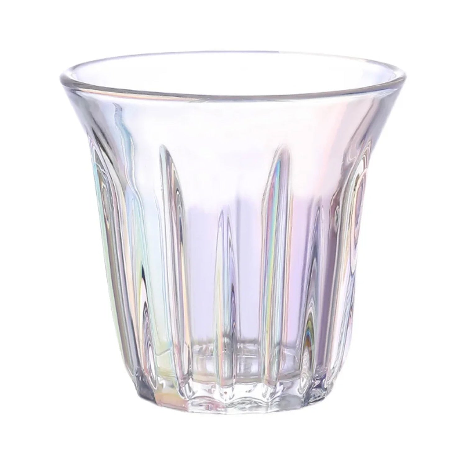 I.XXI Vertical Grain Rainbow Glass - 200ml Clear Glass Bottle for Essential Oils, Perfume & DIY Crafts | Perfect for Home Decor, Gift Giving & Aromatherapy