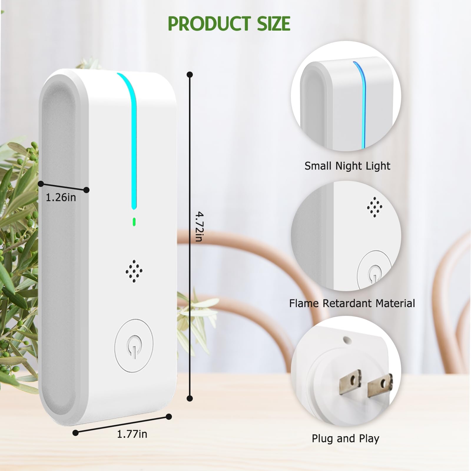 6 Pack Plug In Air Ionizers with Negative Ion Technology - Portable Air Purifier for Home, Bedroom, Office & Garage - Odor & Pet Smell Eliminator - Quiet White Air Cleaner (Perfect for Allergies, Smoke & Dust Removal)
