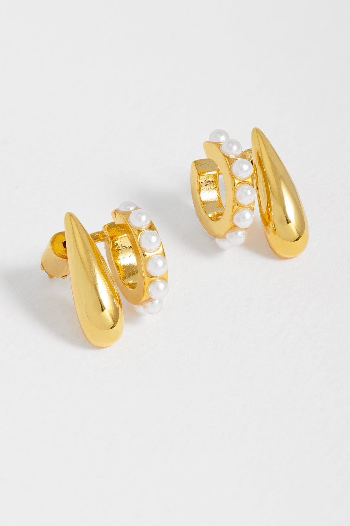 Elegant Illusion Pearl and Droplet Hoop Earrings - Perfect for Weddings, Parties & Special Occasions