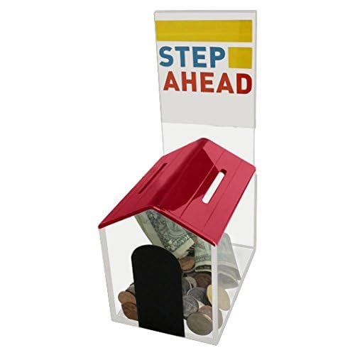Charity Donation Coin Collection Box - Dog House Shaped Piggy Bank with Cam-Lock & 2 Keys for Fundraising, Voting & Suggestion Box (Red) - Perfect for Animal Shelters, Pet Stores & Nonprofit Organizations