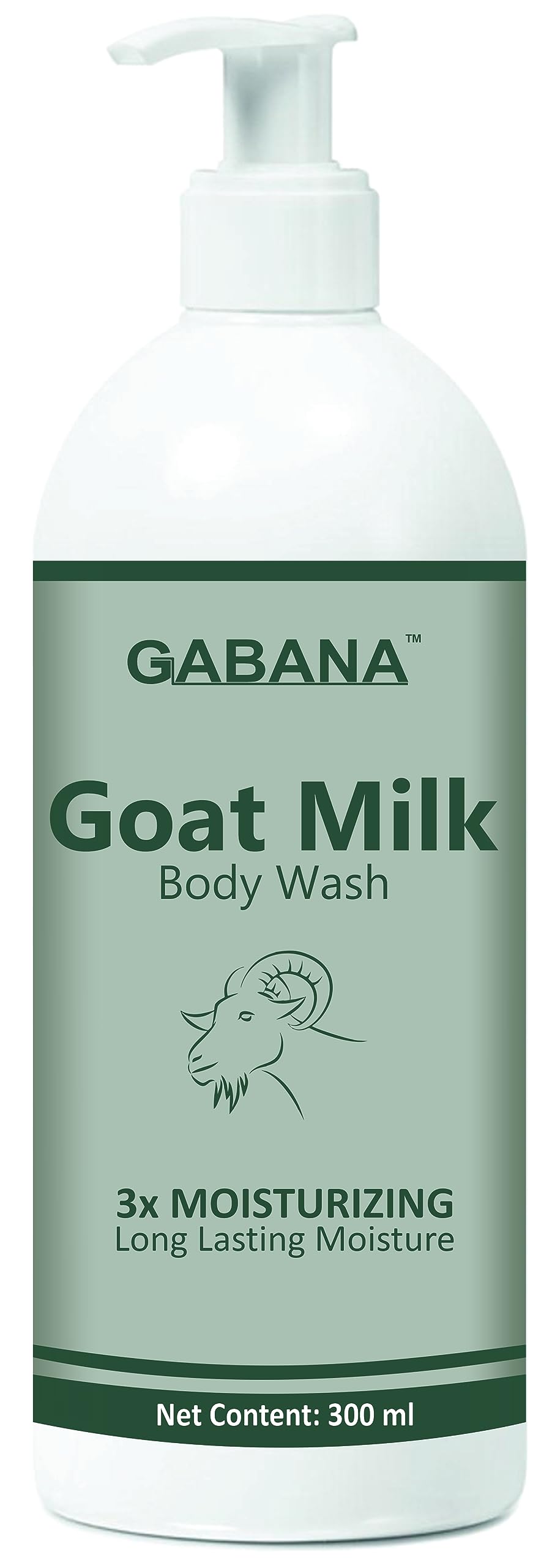 GABANA Goat Milk Body Wash for Dry Skin - Long Lasting Moisture & Skin Whitening (300ml) | Natural Body Cleanser for Hydration & Glow | Perfect for Daily Shower & Sensitive Skin Care