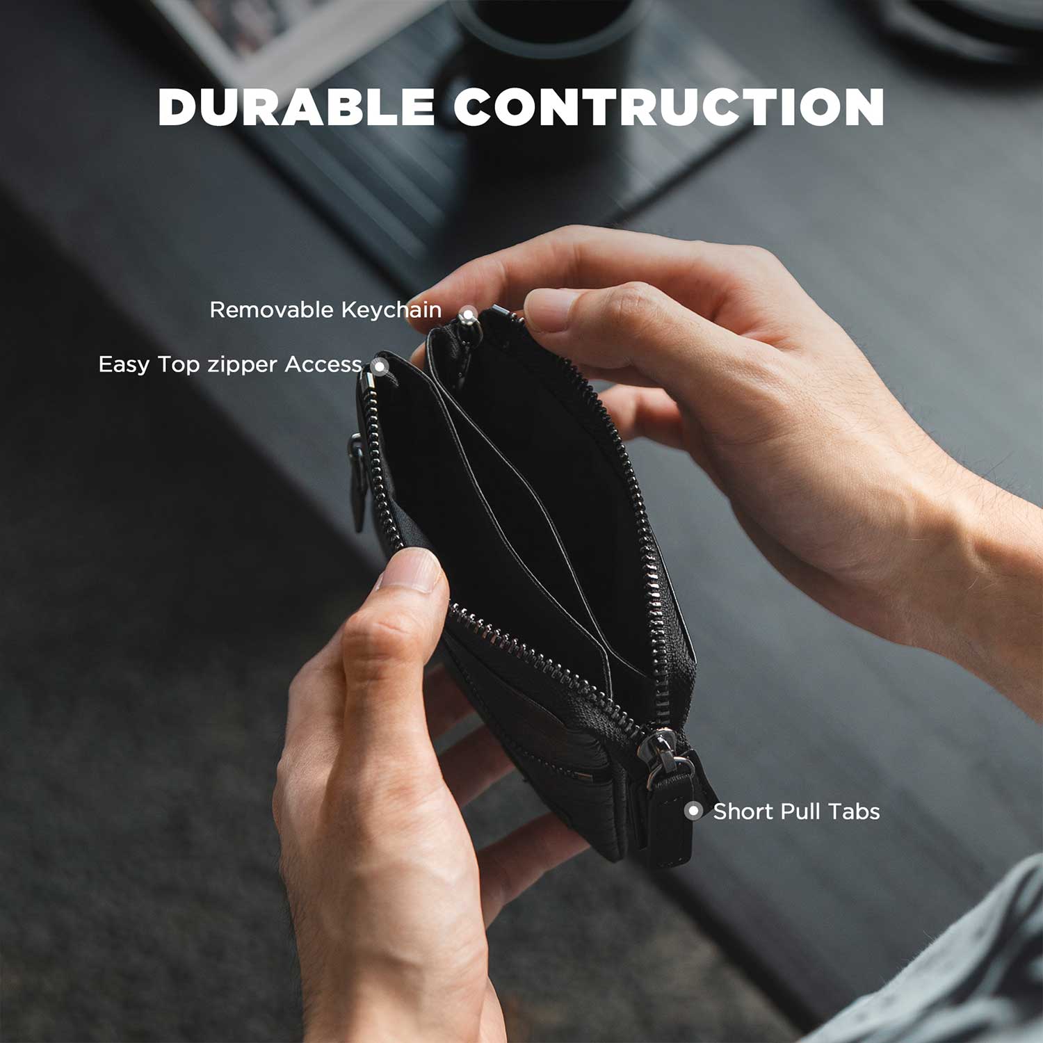 RFID Blocking Waterproof Card Wallet with Removable Keychain - Secure Travel & Everyday Use for Credit Cards, IDs & Cash