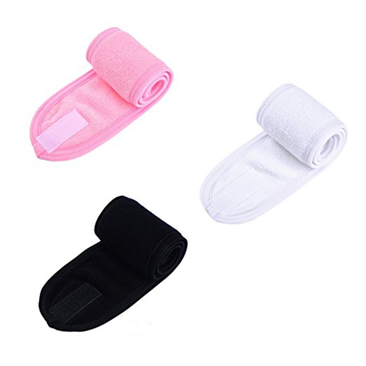 3PCS Soft Spa Headbands for Women - Makeup & Skincare Headbands, Stretchable Hair Bands for Facials, Washing Face, Beauty Salon & Home Use