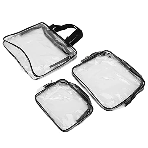 A K Homes - Transparent Reusable Travel Toiletry Bag Set (3Pcs) | Waterproof Makeup Organizer for Women & Men | Portable Cosmetic Bags for Travel, Camping, Gym & Vacation | Easy to Clean & Durable
