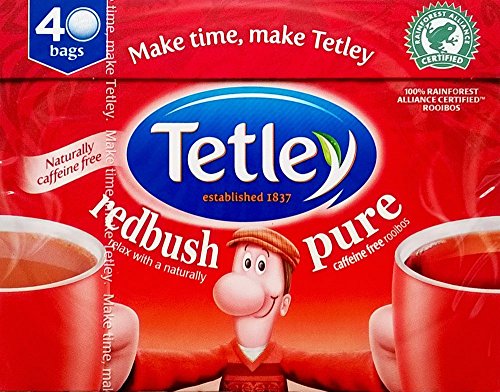 Tetley Redbush Tea Bags - 120 Count (12 x 40 Tea Bags) | Caffeine-Free Herbal Tea | Perfect for Relaxation & Evening Brews