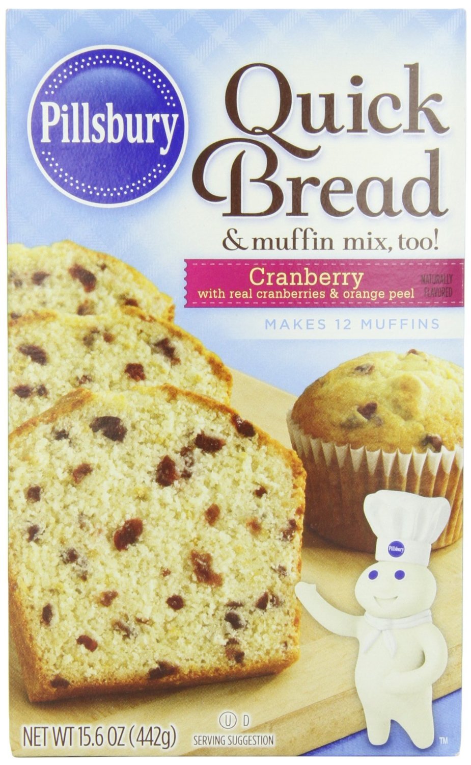Pillsbury Cranberry Quick Bread Mix 15.6oz (Pack of 6) - Easy Homemade Sweet Bread for Holidays, Breakfast & Family Gatherings