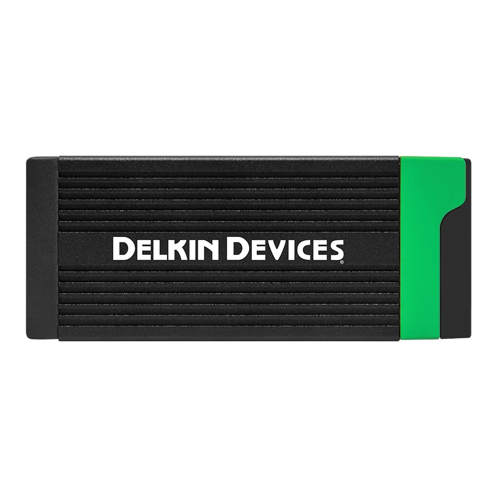 Delkin Devices USB 3.2 CFexpress Type B & SD UHS-II Dual Slot Memory Card Reader - High-Speed Data Transfer for Photographers & Videographers (DDREADER-56) - Perfect for DSLR, Mirrorless Cameras & 4K Video Editing
