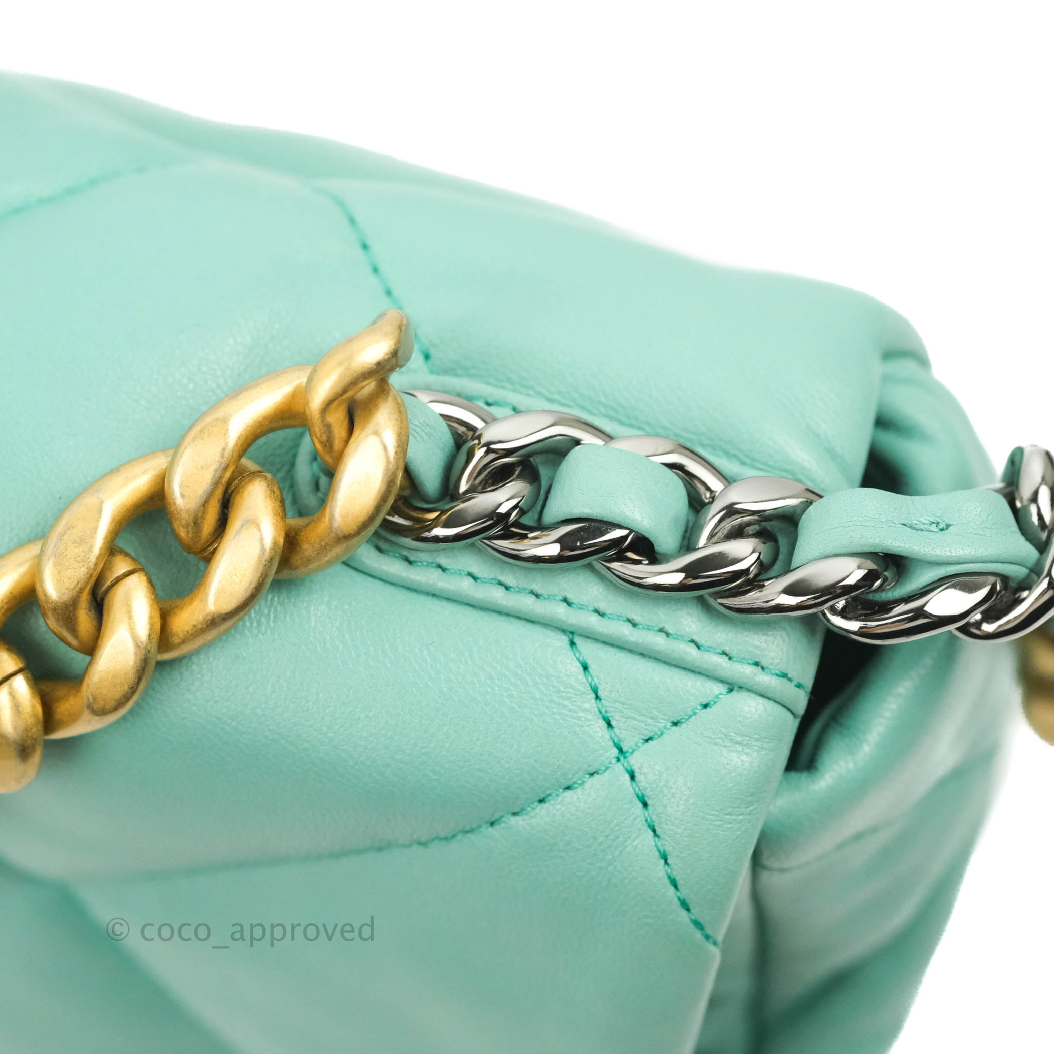 Chanel 19 Small Handbag Tiffany Blue Mixed Hardware - Luxury Crossbody Bag for Women, Perfect for Date Night & Special Occasions
