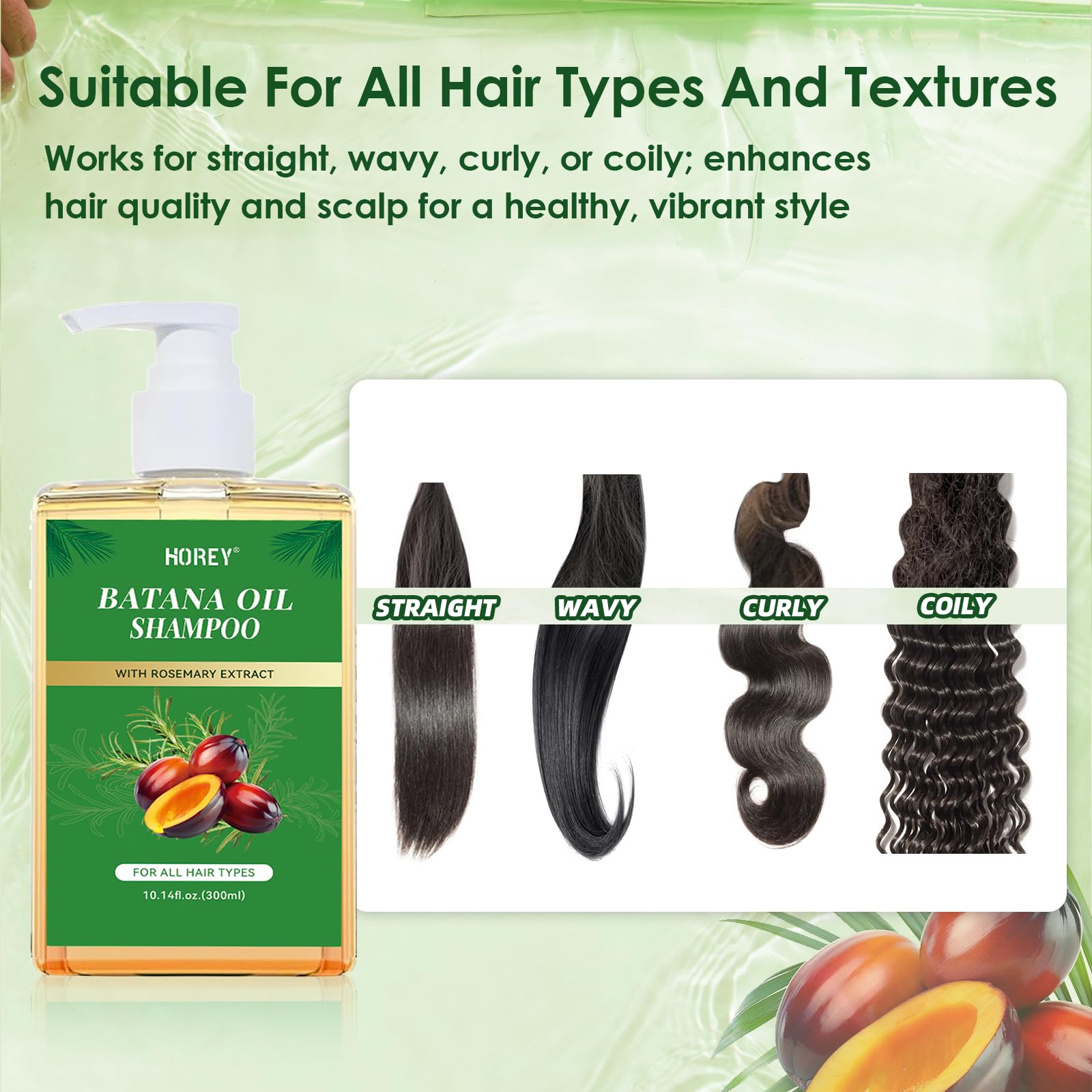 Organic Batana Oil & Rosemary Shampoo for Hair Growth - Nourishing & Regenerating Hair Treatment for Men & Women - 300ml/10.14 Fl.Oz - Perfect for Dry, Damaged Hair & Scalp Care