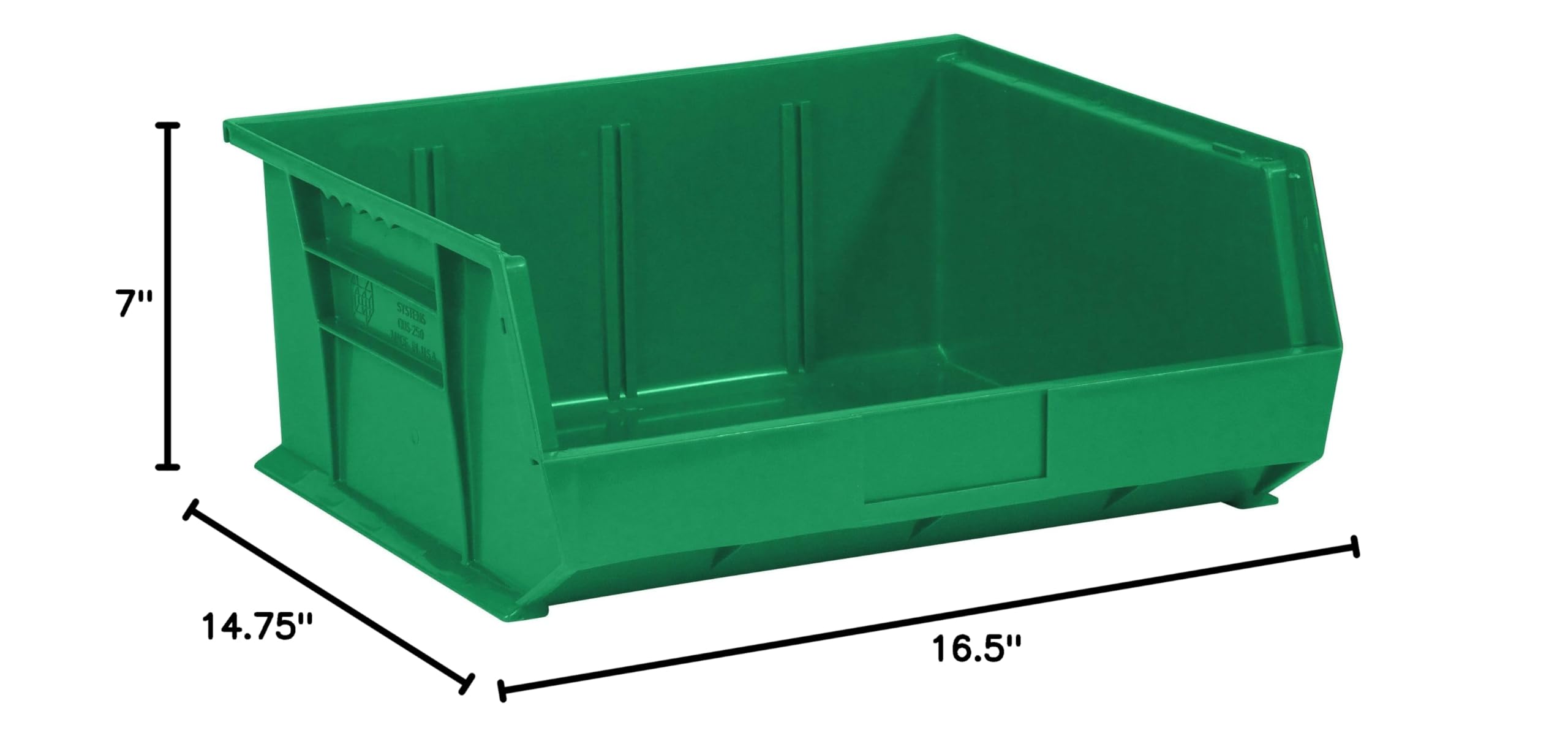 Aviditi 6-Pack Green Plastic Stackable & Hangable Storage Bins - 14.75