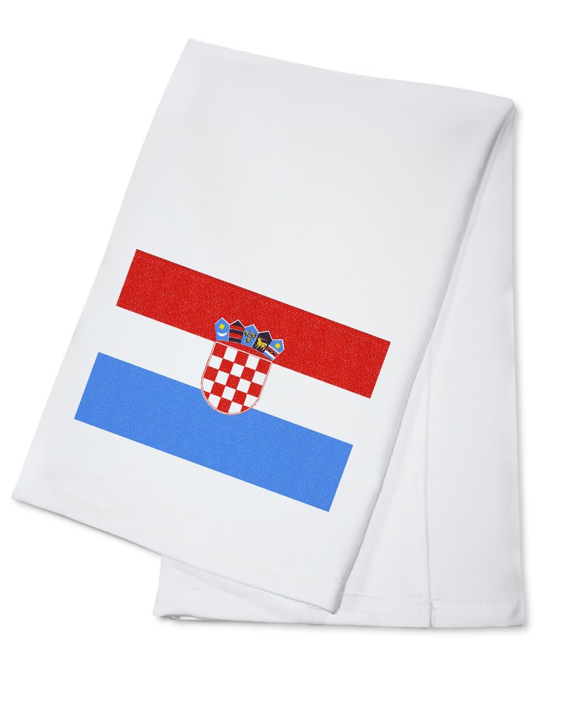 Croatia Flag Letterpress Tea Towel - 100% Cotton Decorative Hand Towel for Kitchen, Home Decor & Gift | Perfect for Croatian Pride, Dish Drying & Wall Display