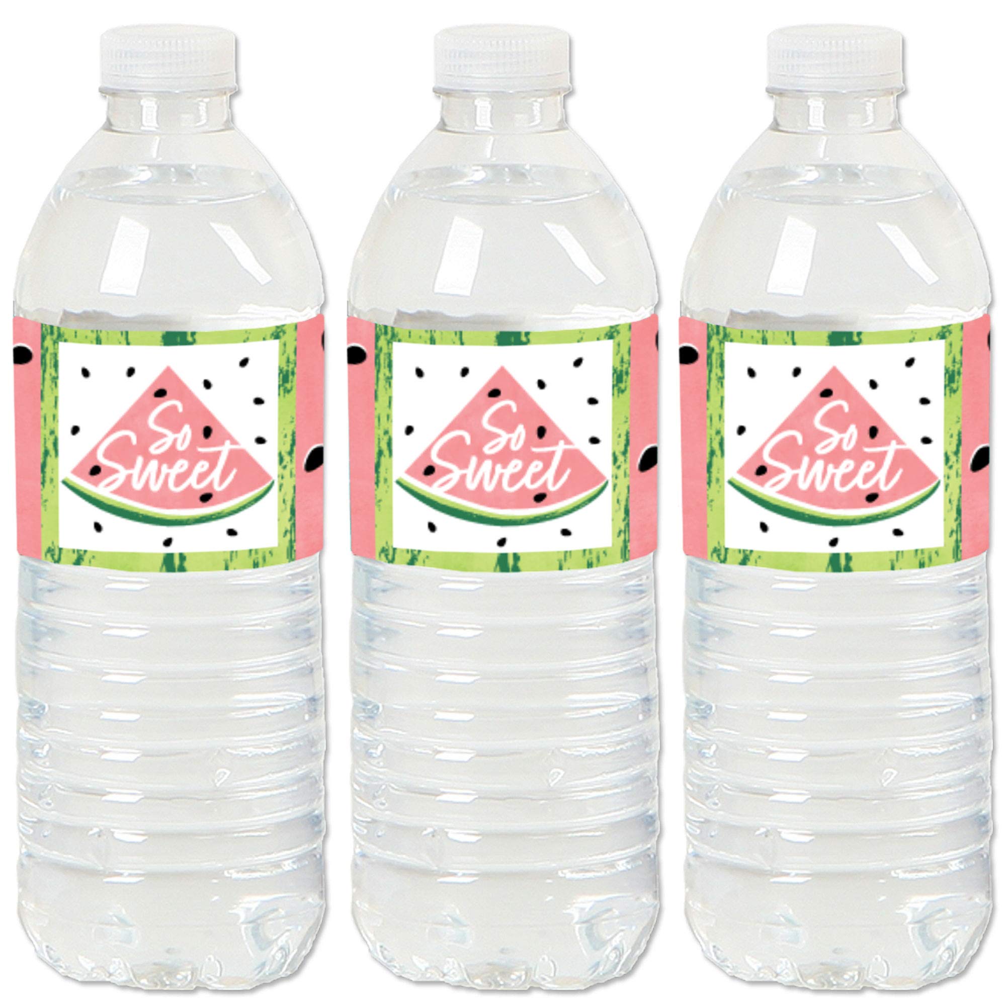 Sweet Watermelon Fruit Party Water Bottle Sticker Labels - Set of 20 Cute Summer Drink Decals for Kids & Adults - Perfect for Water Bottles, Tumblers, Laptops & Party Favors