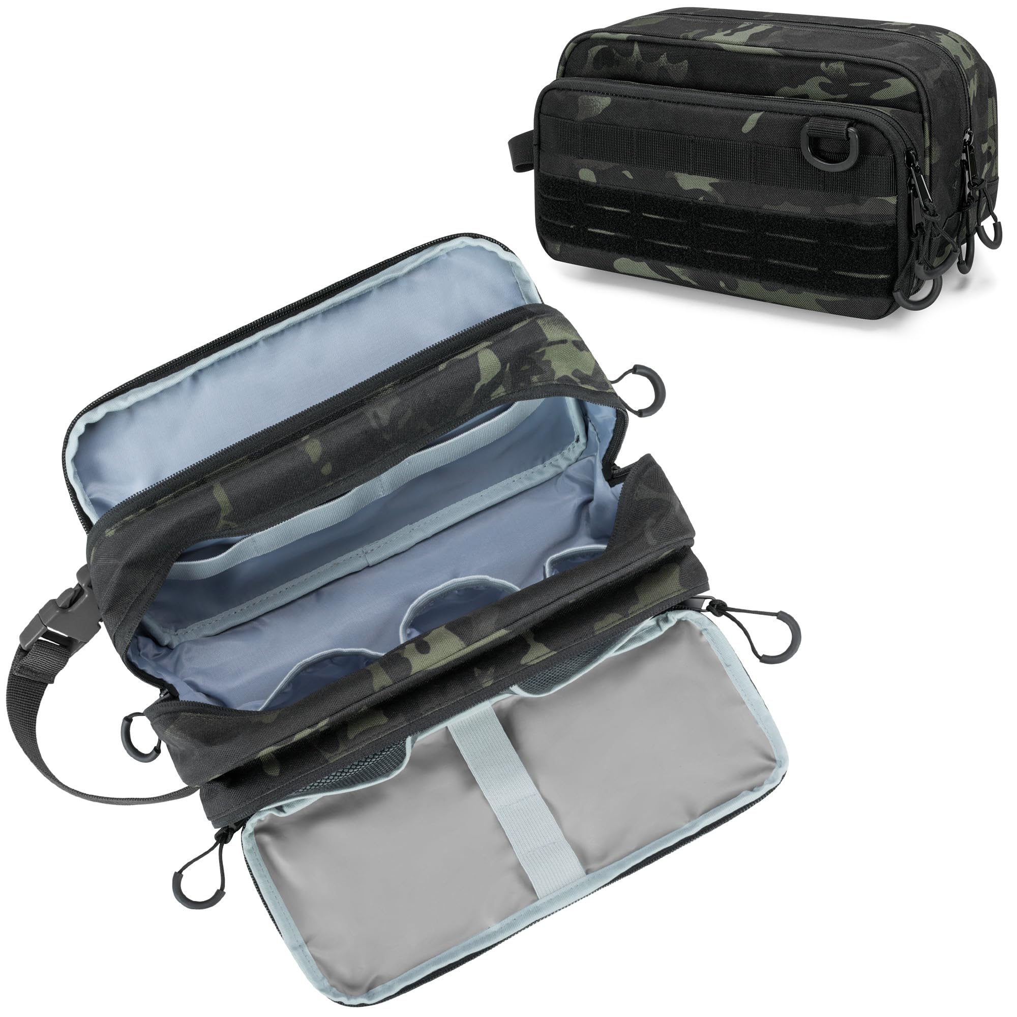 **Tactical Toiletry Travel Bag for Men - Waterproof Dopp Kit Shaving Organizer Case with Camo Design - Perfect for Camping, Gym & Business Trips (Empty Bag Only, Patent Design)**