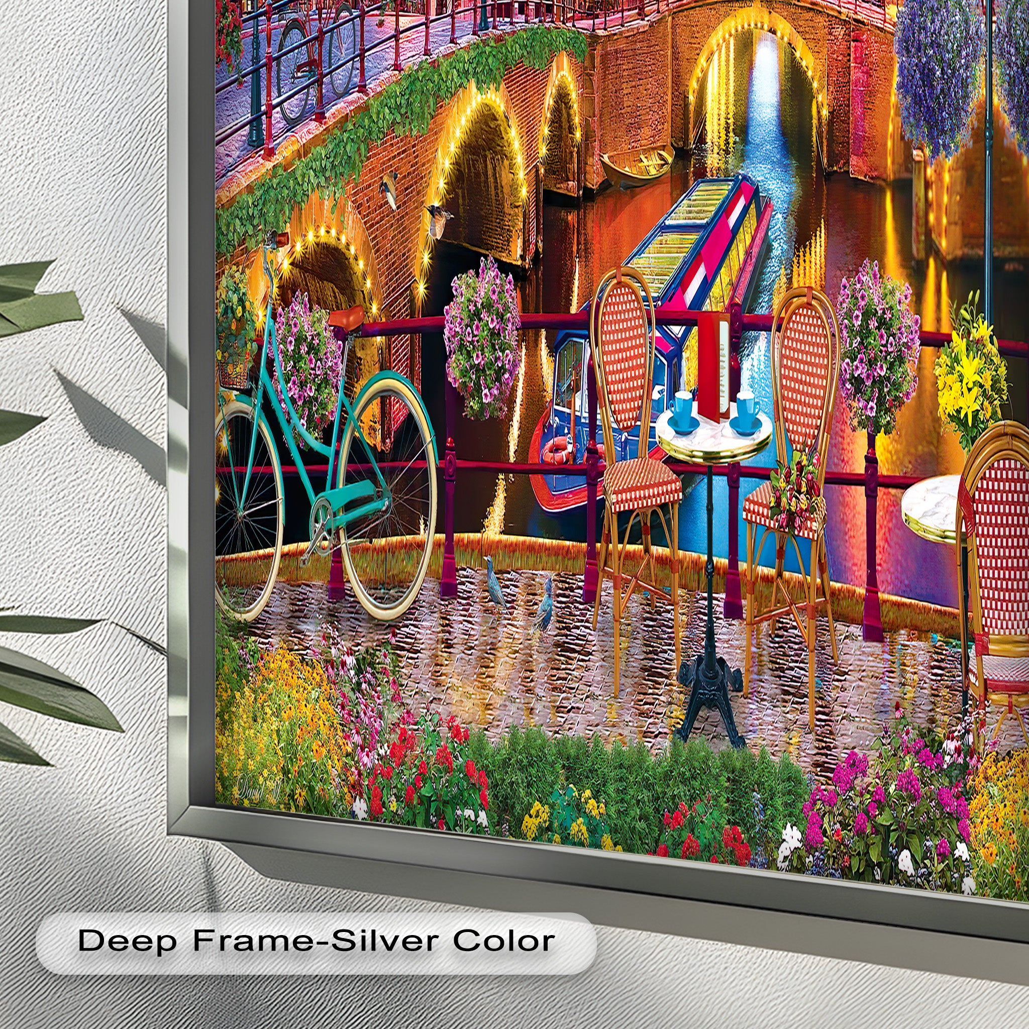 Stunning Amsterdam Sunset Oil Painting - Vibrant Cityscape Wall Art for Living Room & Office Decor