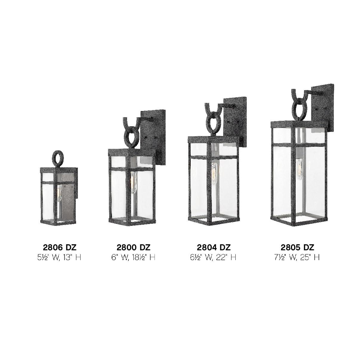 Hinkley Porter Small Wall Mount Outdoor Lantern - Lisa McDennon Estate Series, 1-Light Aluminum Clear Glass with Aged Zinc Finish - Perfect for Porch, Patio, and Garden Lighting