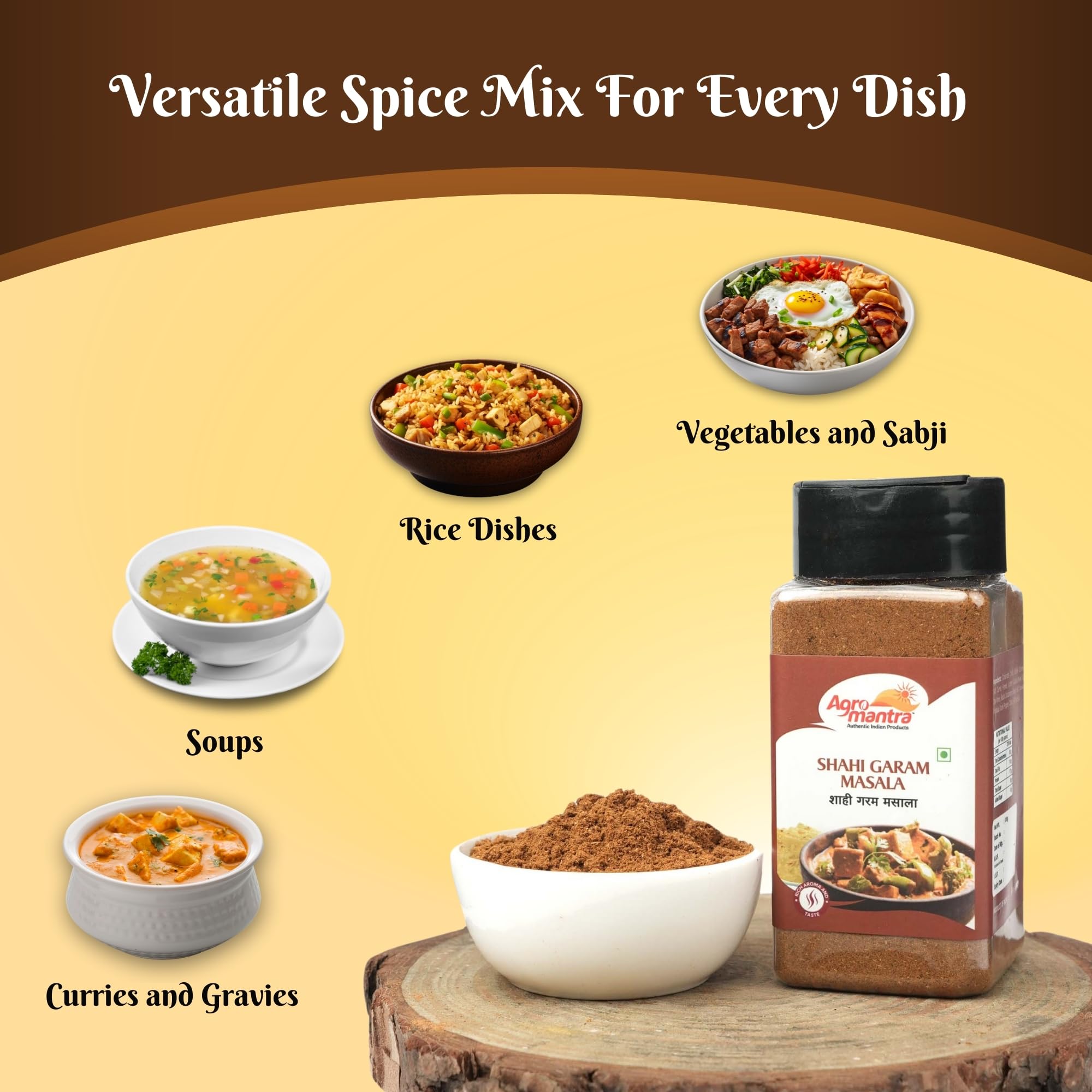 Agro Mantra Shahi Garam Masala Spice Mix 100g | Premium Indian Spice Blend for Curry, Biryani, Marinades & Snacks | Authentic Flavor | Fresh, Preservative-Free | Great for Home Cooking, Meal Prep & Indian Cuisine