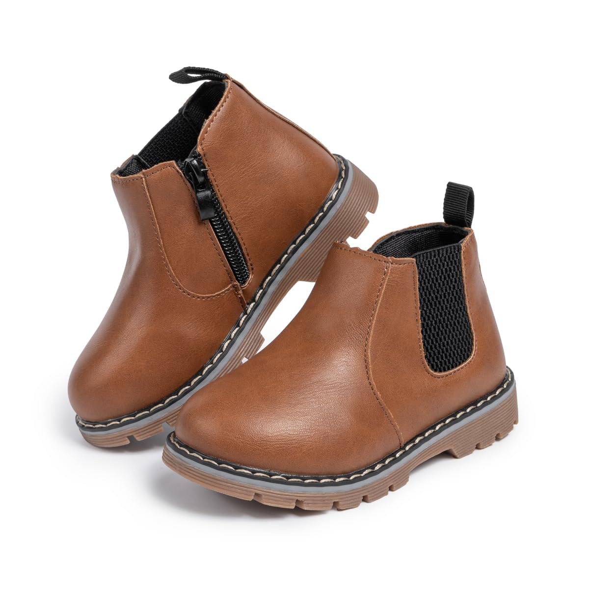 **Miamooi Toddler Girls & Boys Waterproof Leather Combat Ankle Boots - Comfortable Chelsea Fall Booties for Outdoor Play, School & Daily Wear (Toddler/Little Kid)**    *Perfect for rainy days, playground adventures, and stylish everyday outfits!*