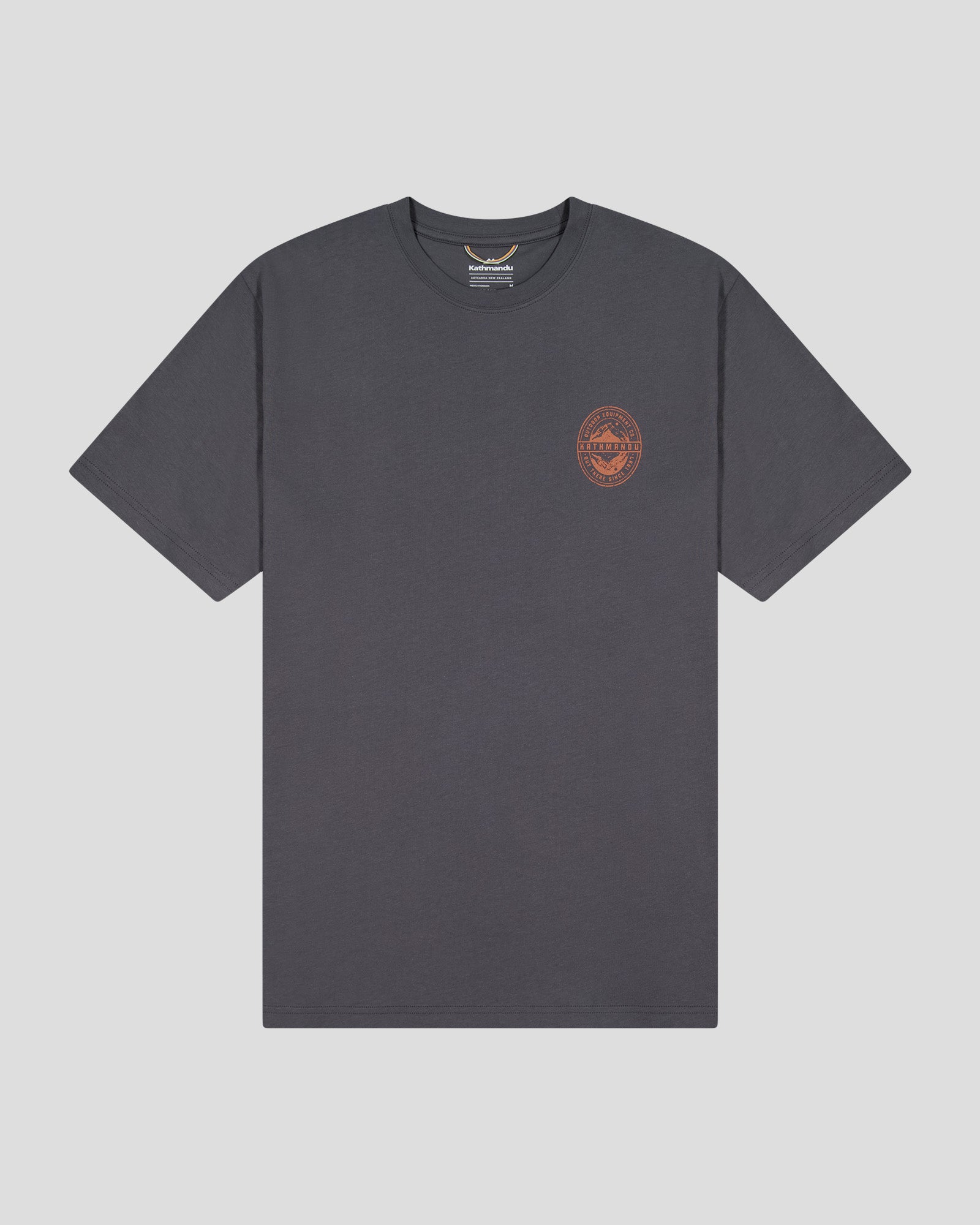 Organic Cotton Men's Outdoor T-Shirt - Breathable & Comfortable for Hiking, Camping & Casual Wear - Shale Color