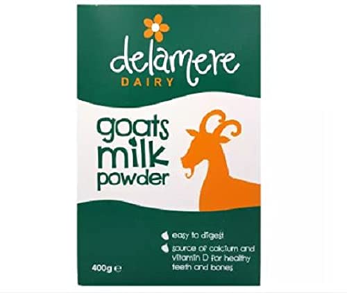 Delamere Dairy Goats Milk Powder 400G - Whole Goat Milk Substitute for Hot Drinks, Cereal, Baking, Sauces & Healthy Beverages | Lactose-Free, Nutrient-Rich Powdered Milk for Kids & Adults