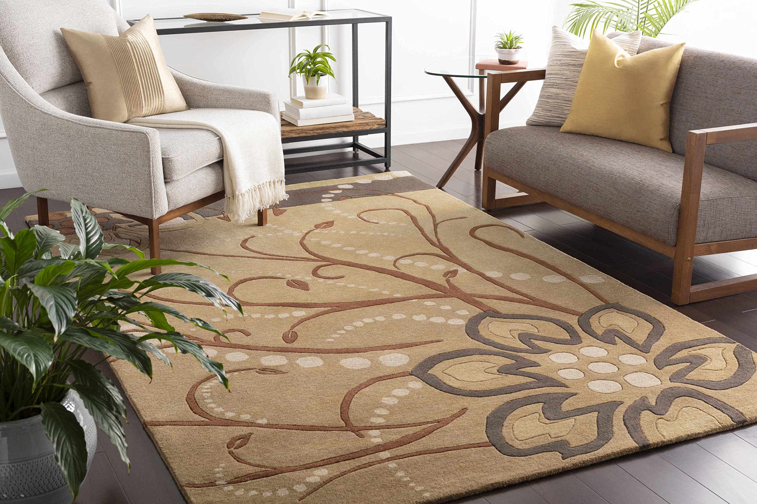 Stylish Mazama Transitional 2' x 3' Area Rug - Soft Non-Slip Living Room Carpet for Bedroom, Dorm & Office Decor