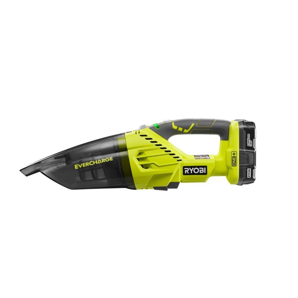 RYOBI P714K 18V One+ Cordless Handheld Vacuum Cleaner with EverCharge Technology - Lightweight Portable Vac for Car, Home, and Workshop Cleaning