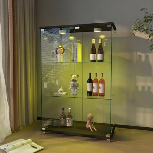 Black With 3 Shelves,led 2 Door