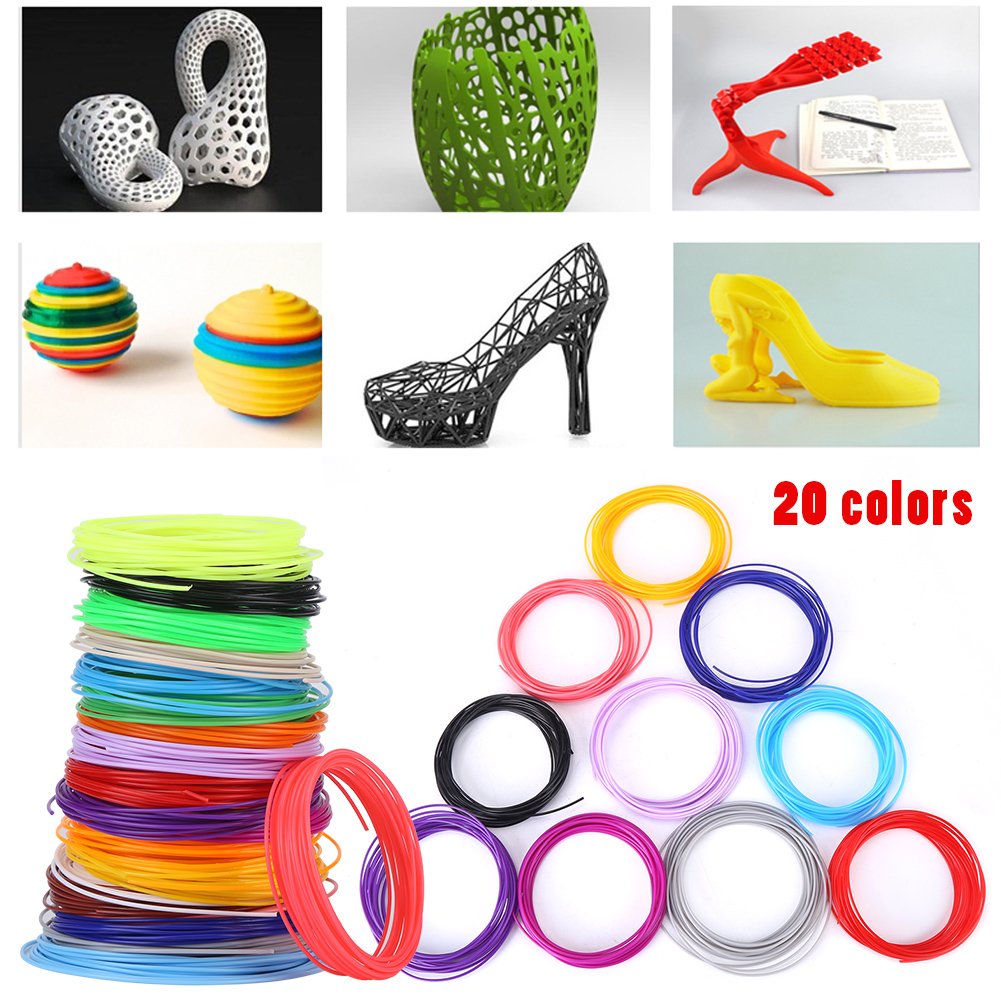 Premium 1.75mm PCL 3D Printer Filament - 20 Vibrant Colors, Low-Temperature Pen Refills for 3D Printing Pens | Ideal for DIY Crafts, Educational Projects & Creative Art Designs