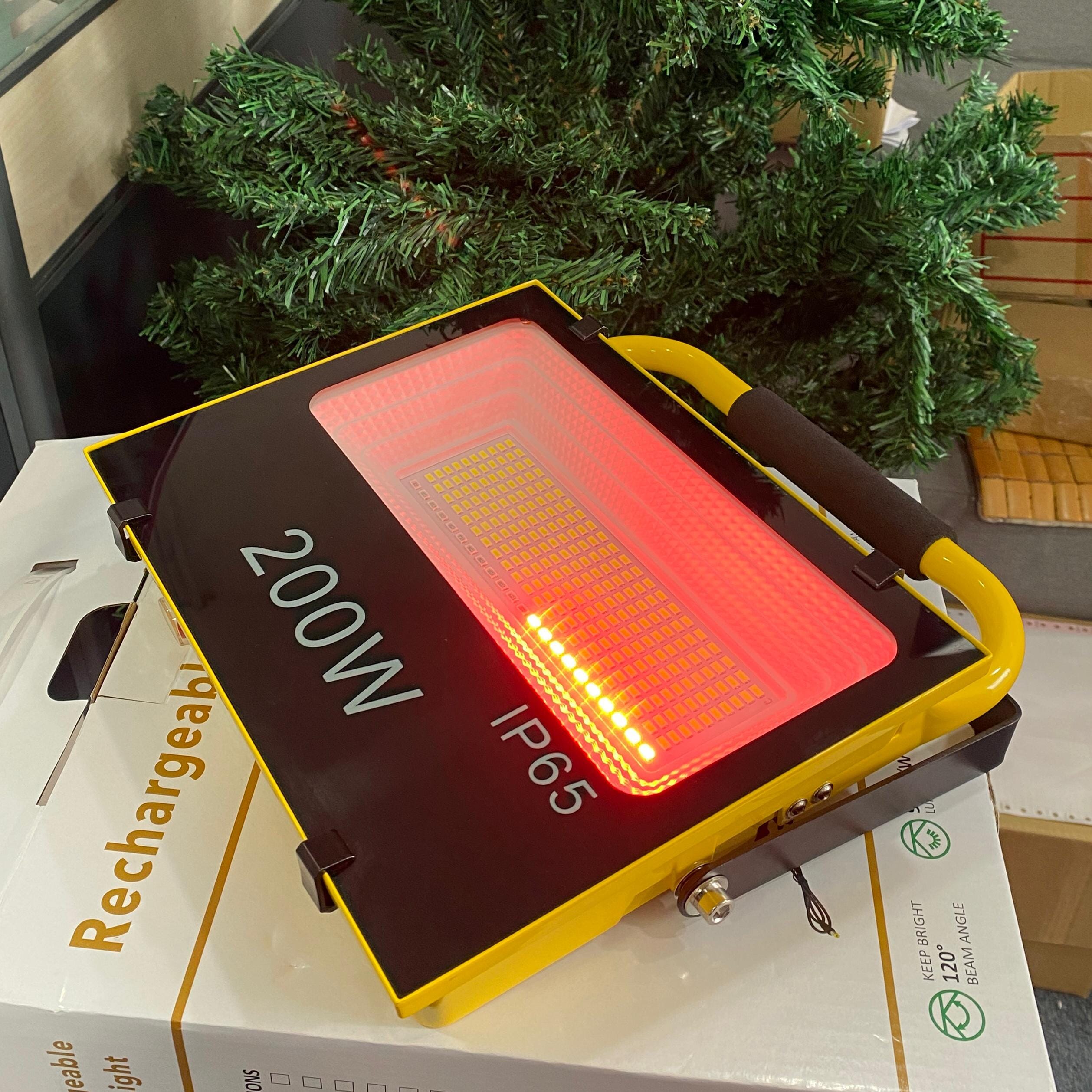 AIKO 200W LED Rechargeable Sports Flood Light - Waterproof Outdoor Work Light for Camping, Hiking, Fishing, Emergency & Job Sites (Model: LED GYRLF200A2)