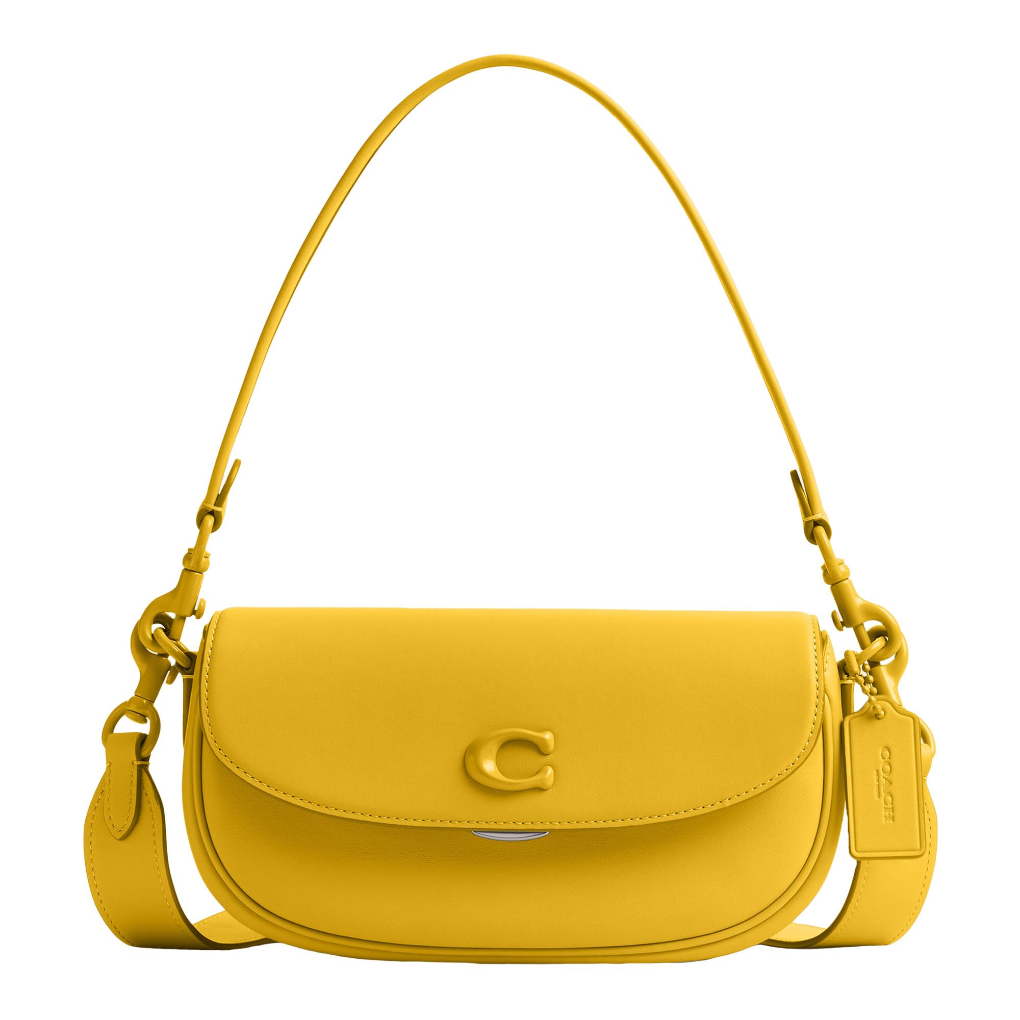 Coach Emmy Saddle Bag 23 in Canary Yellow | Genuine Leather Crossbody Purse for Women | Perfect for Everyday Use, Work & Date Nights