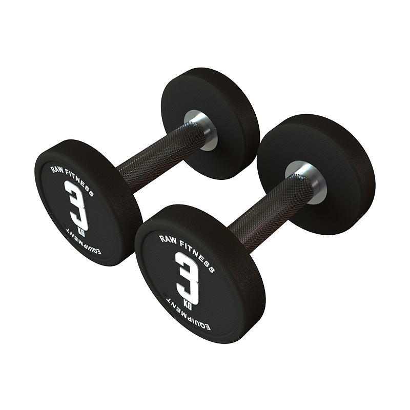 3KG Dumbbell Set - Round Rubber Coated Hand Weights for Home Gym, Strength Training & Fitness Workouts - Perfect for Beginners & Professionals