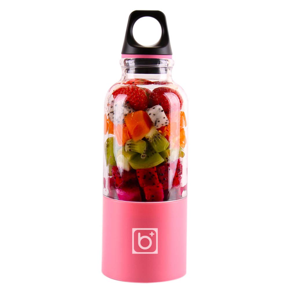 500ml USB Rechargeable Electric Juicer Cup - Portable Blender for Fruits, Vegetables, Smoothies & Ice Crushing - Mini Juice Mixer with Travel Bottle (Pink) | Perfect for Gym, Office & Outdoor Activities