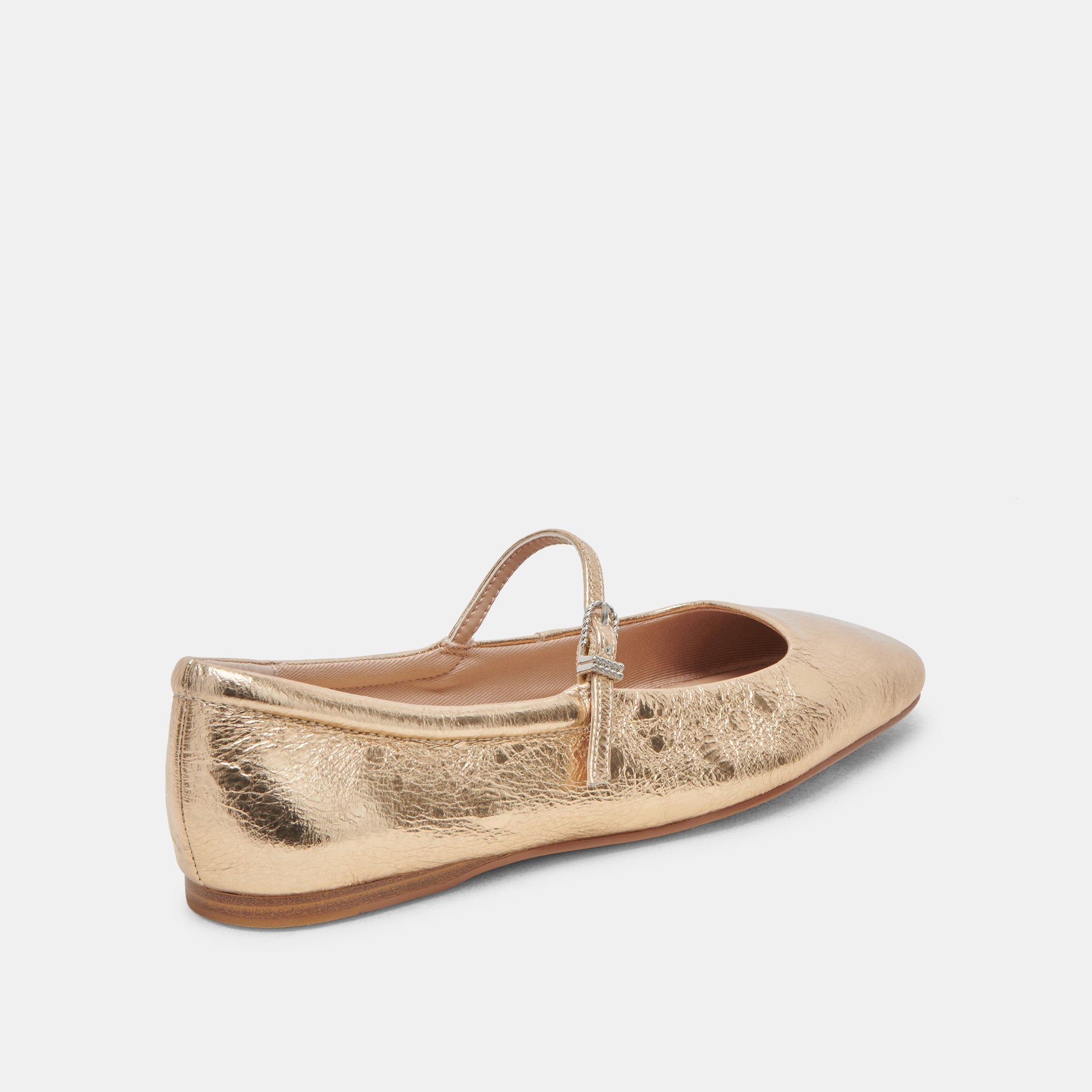REYES Women's Gold Distressed Leather Ballet Flats - Comfortable & Stylish for Work, Casual Outfits & Special Occasions