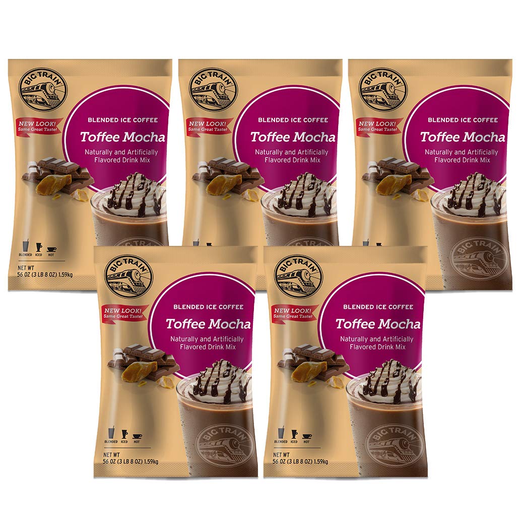 Big Train Blended Ice Coffee - 3.5 lb Bags (Case of 5) - Premium Single Flavor for Smooth Iced Coffee - Perfect for Cafes, Offices & Home Brewing