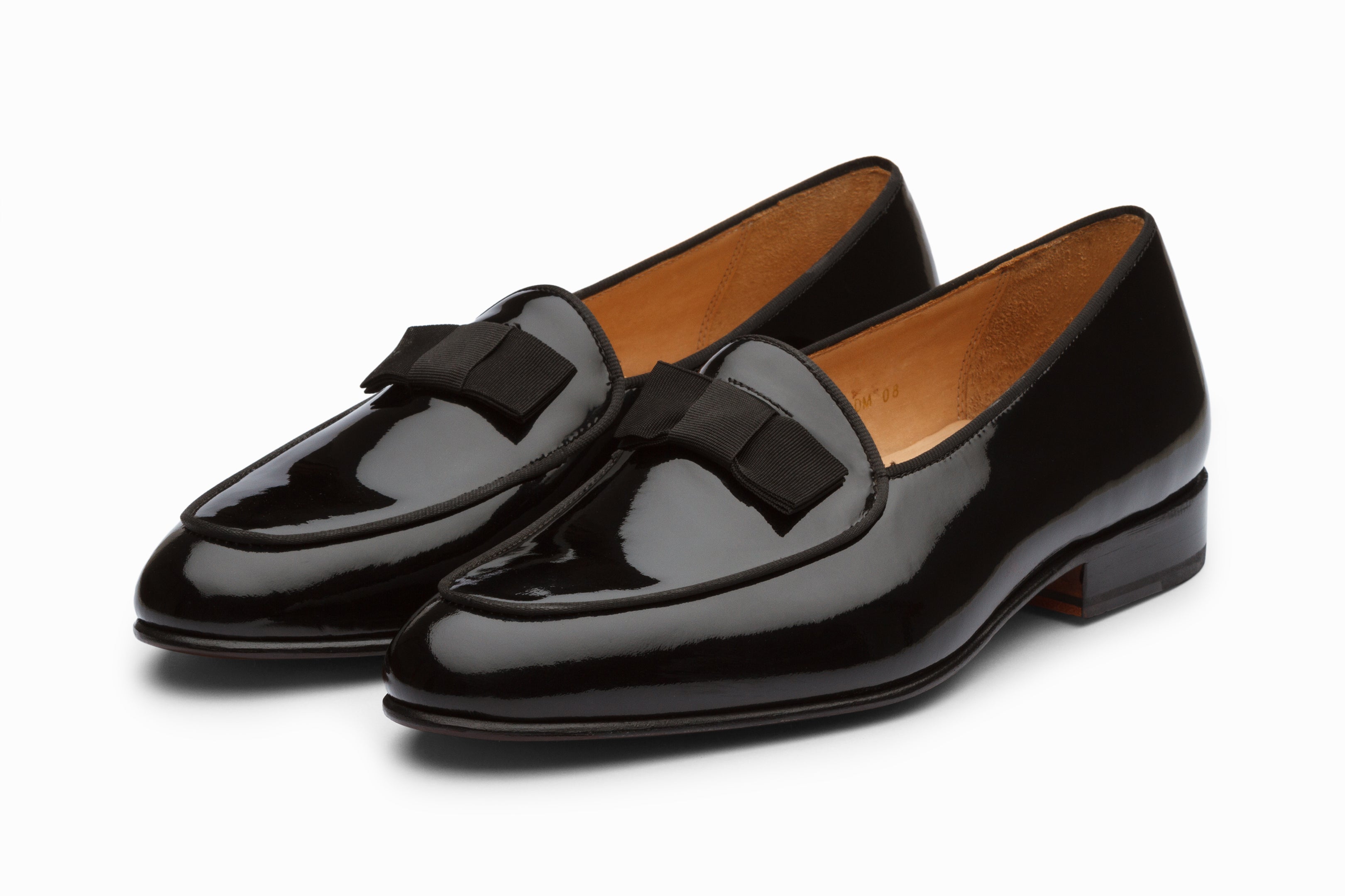 Elegant Black Patent Leather Formal Pumps with Grosgrain Bow - Perfect for Weddings, Office Wear & Evening Events