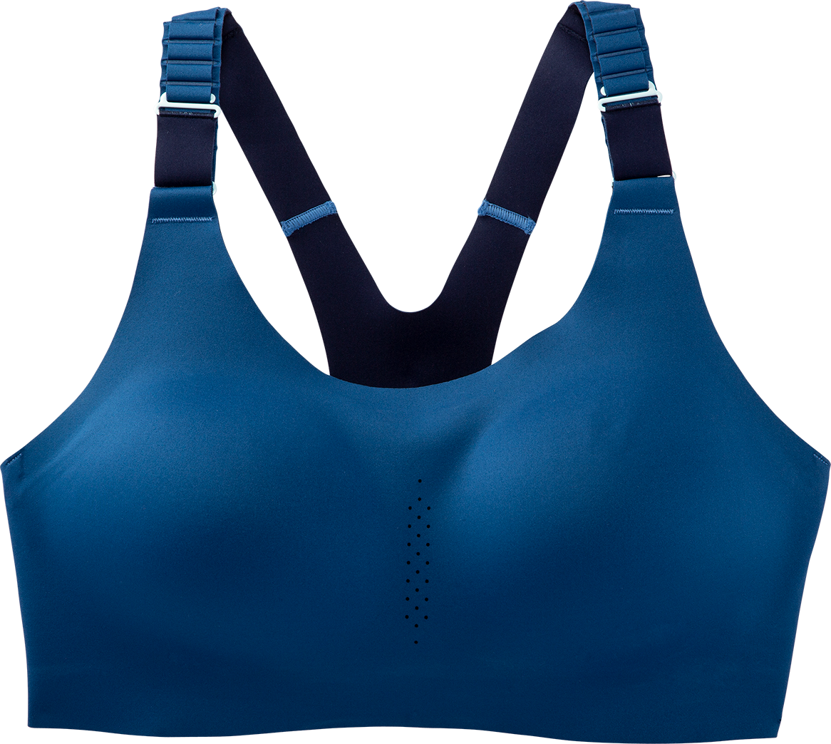 Women's Dare Racerback Run Bra 2.0 - High Impact Sports Bra for Running & Workouts - Blue Ash/Navy - Breathable & Supportive Activewear for Gym, Yoga & Fitness