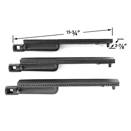 Grill Parts Zone Replacement Kit for Costco Kirkland SKU681955 Gas Grill - 3 Cast Iron Burners & 3 Stainless Steel Heat Plates | BBQ Repair & Maintenance Accessories for Outdoor Cooking
