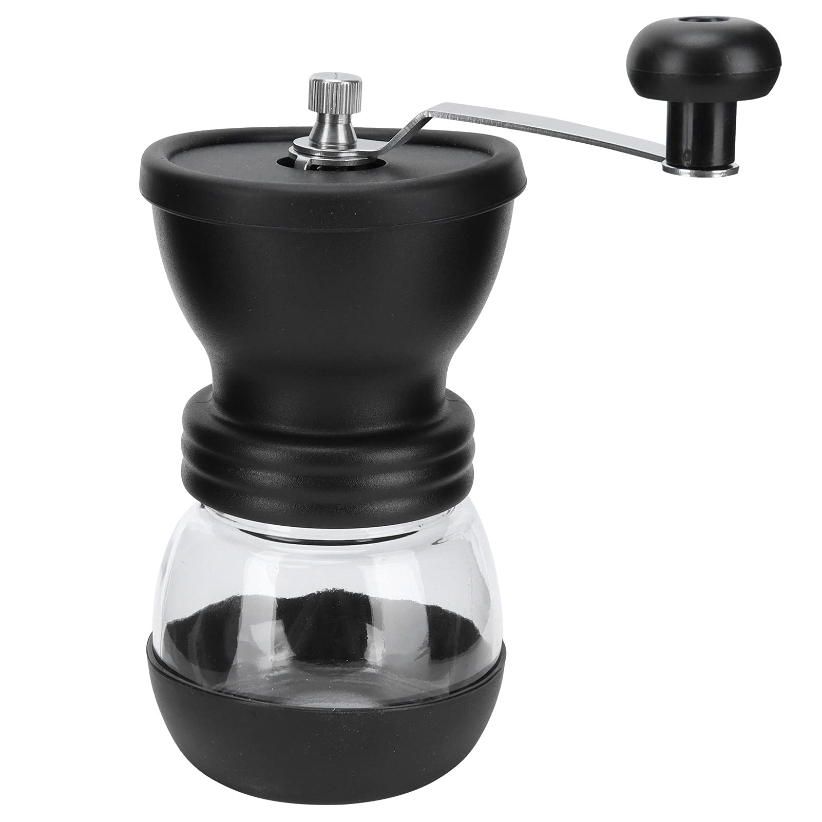 Premium Stainless Steel Manual Coffee Grinder - Portable Hand Crank Mill with Glass Jar for Espresso, French Press & Drip Coffee | Perfect for Home, Office, Bar & Coffee Shop Use