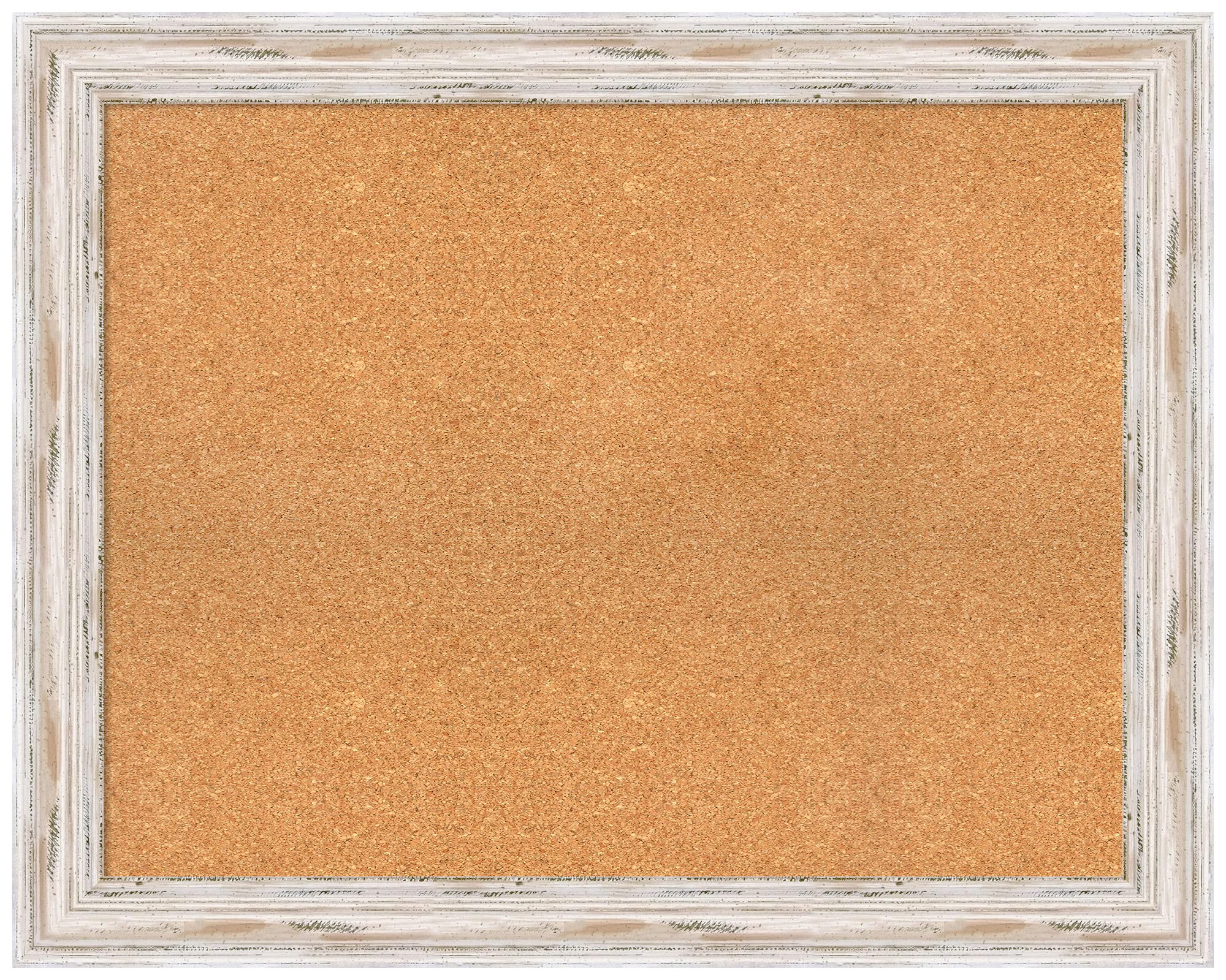 Custom Natural Cork Bulletin Board 39x31 Inches - Alexandria White Wash Wood Frame - Pin Board for Office, Home, School - Large Organization Board for Notes, Photos & Reminders