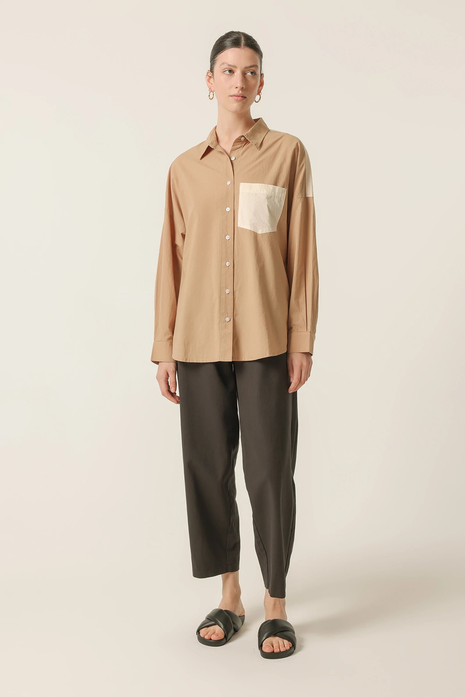 Finn Shirt Sepia - Stylish Casual Button-Up Shirt for Men | Perfect for Office, Date Night & Outdoor Activities