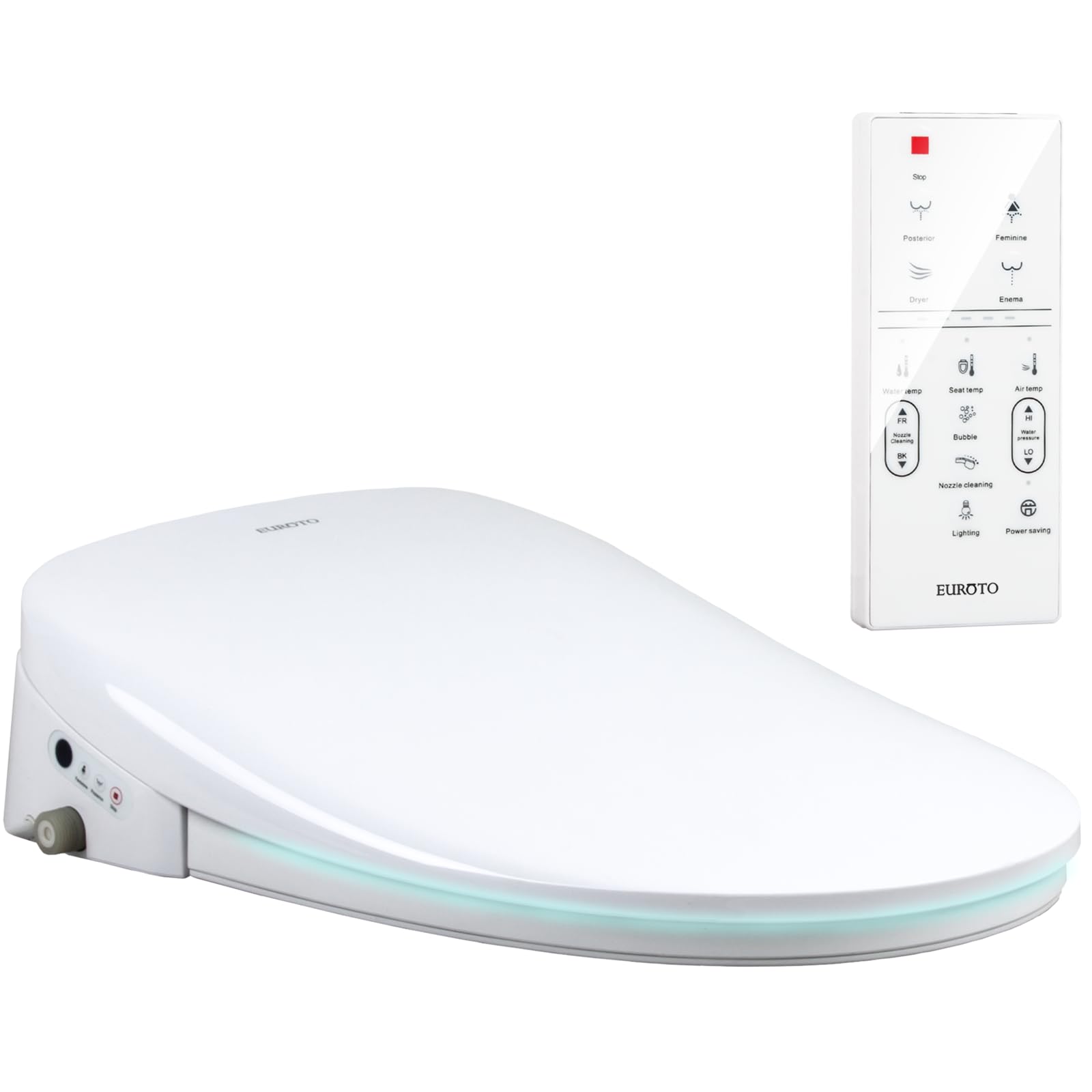 EUROTO Smart Bidet Toilet Seat - Luxury Elongated Heated Seat with Unlimited Warm Water, Night Light, Slim Modern Design - Perfect for Bathroom Upgrade, Comfort & Hygiene