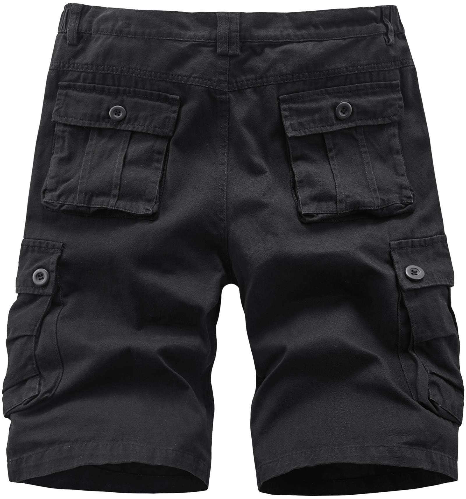 Vcansion Men's Cargo Shorts - Cotton Casual Shorts with Elastic Waist & Multiple Pockets | Camouflage Design for Outdoor, Hiking, Camping and Summer Wear