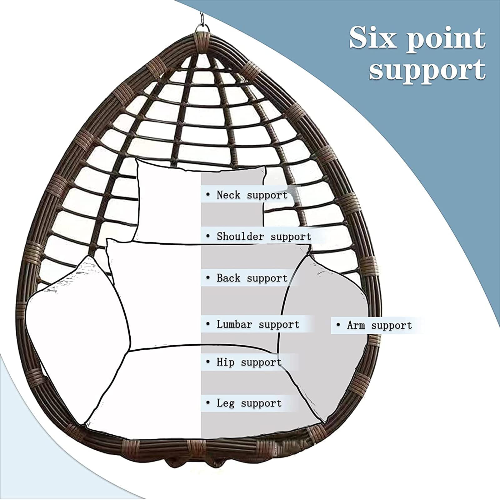 Non-Slip Soft Wicker Rattan Swing Chair Cushion - Comfortable Egg Chair Seat Pad for Office, Indoor & Garden Decor - Perfect for Relaxation, Reading Nooks & Patio Lounging